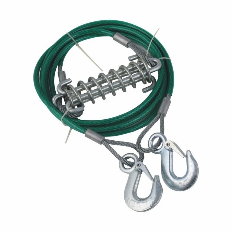 High Strength Recovery Trailer Steel Car Towing Rope Strap With 2 Safety Hooks Towing