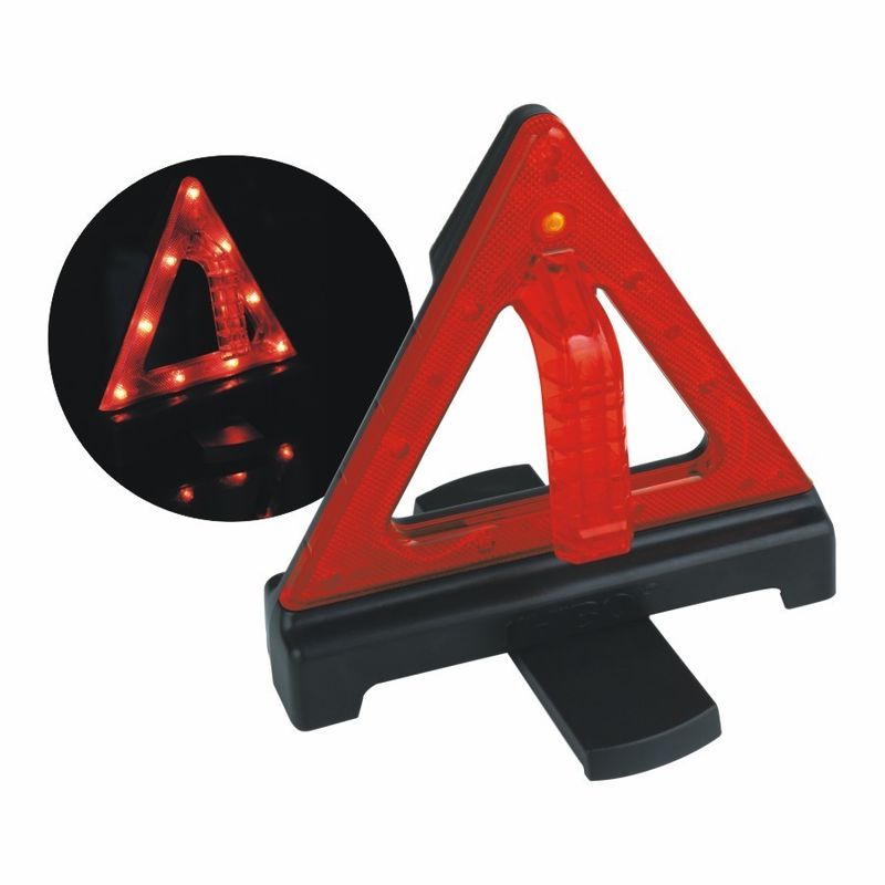 Road Safety Flashing LED Warning Triangle Easily Handle and Assemble for Car Emergency